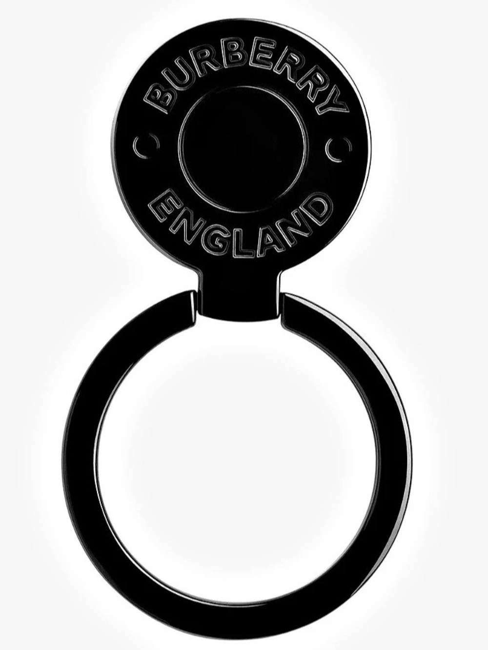 Burberry Black Metal Shield Keyring Black